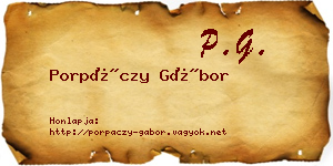 Porpáczy Gábor névjegykártya