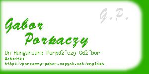 gabor porpaczy business card